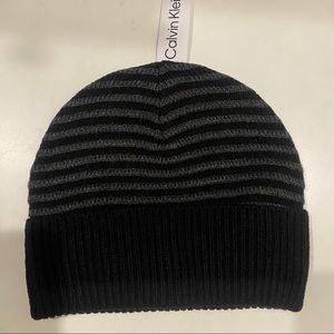 🆕 CALVIN KLEIN ottoman stripe knit beanie